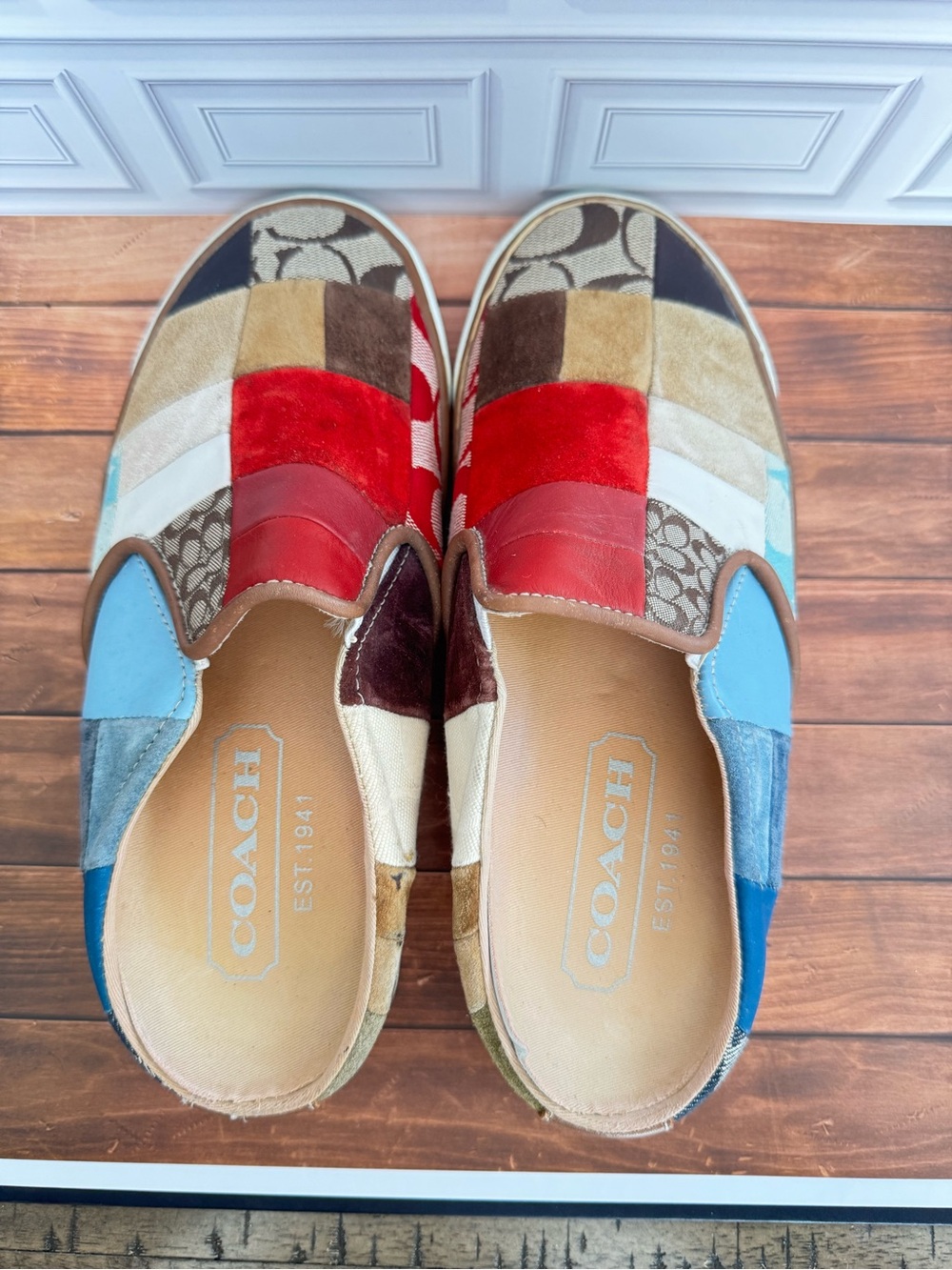 Rare Coach suede leather canvas Mules - Picture 3 of 7